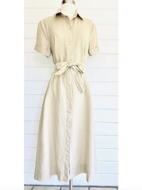 ARITZIA WILFRED Eleta Linen Maxi Dress in Sand - S